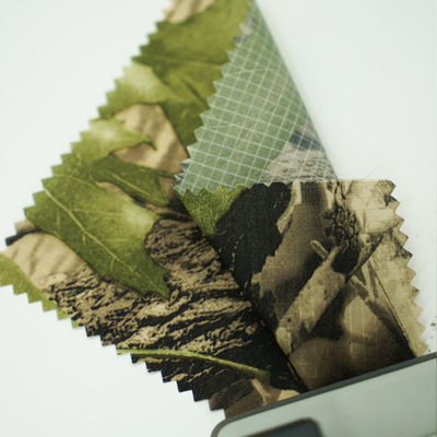 0.13mm Ripstop PU Camouflage Waterproof Fabric 100% Nylon Durable