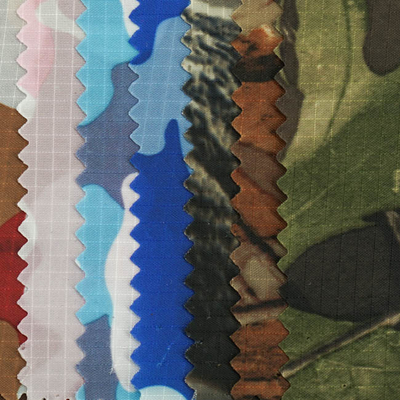 0.13mm Ripstop PU Camouflage Waterproof Fabric 100% Nylon Durable