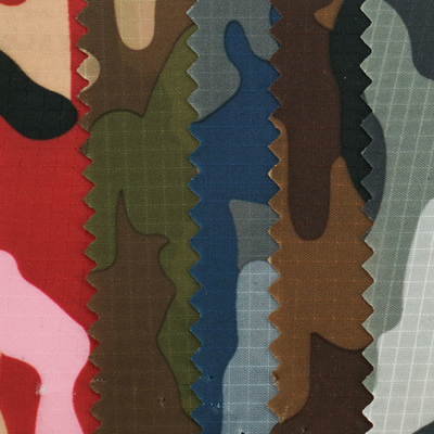 0.13mm Ripstop PU Camouflage Waterproof Fabric 100% Nylon Durable