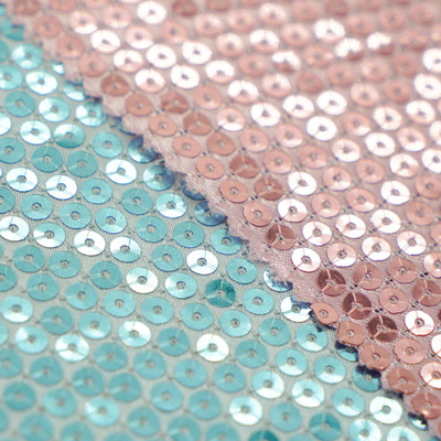 Polyester Based Reversible Sequin Fabric Anti Static Quick Dry